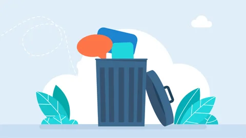 Throw bad talk into the trash, stop bad conversation. Throwing away problems Stock Footage 305460439