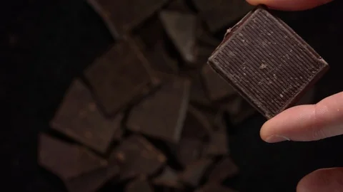 Throw a bar of chocolate. Slow Motion 500fps Stock Footage 129191020