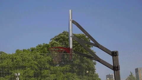 Throw in a basketball hoop slow motion. Stock Footage 100628598