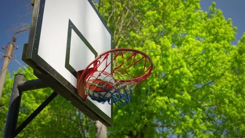 Throw the basketball on the net Stock Footage 248642825