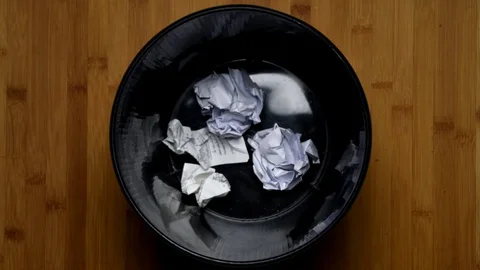 Throw crumpled into the trash Stock-Footage 98298292