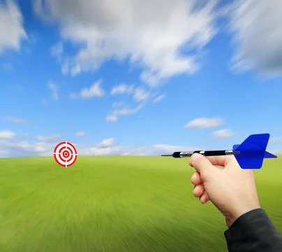 Throw the dart to the target Stock Illustration