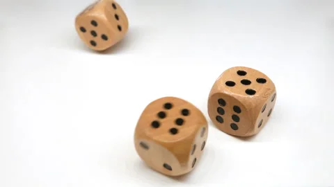 Throw dice with random numbers in slow motion Video stock 146187893