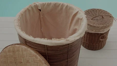 Throw dirty white shirts in the laundry basket Stock Footage 178483740