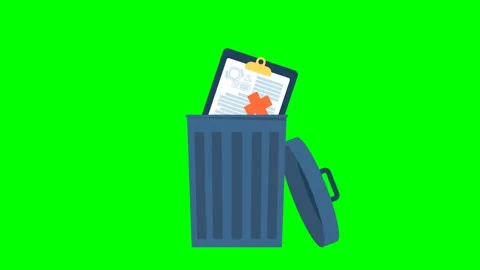 Throw the document, agreement, contract in the trash. Red cross on the document Stock Footage 279057362