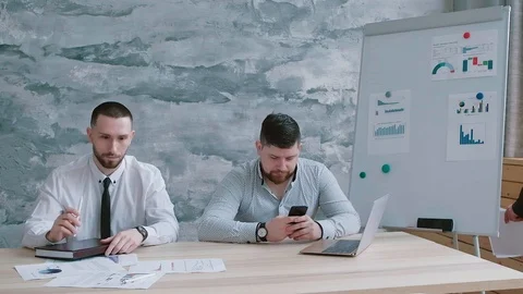 Throw documents and documents in honor of the victory in the negotiations Stock Footage 125635587