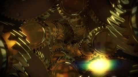 Throw Gold Gears , repeatly motion slow Video stock 890753