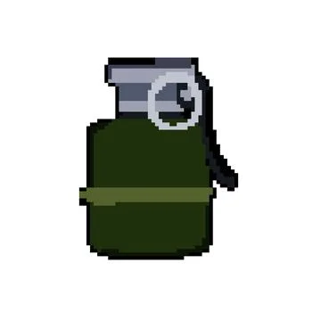 Throw grenade pixel art vector illustration Stock Illustration