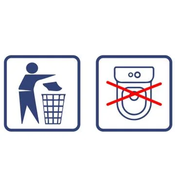 Throw litter in the litter bin Stock Illustration