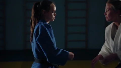 Throw over yourself into judo. Slow motion Stock Footage 119907708