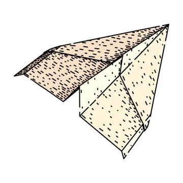 Throw paper plane sketch hand drawn vector Stock Illustration