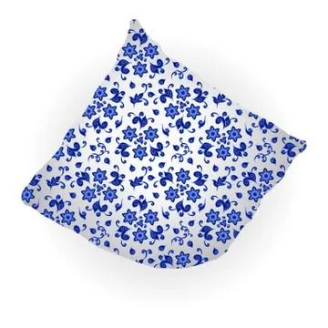 Throw pillow isolated in Russian style Gzhel Stock Illustration