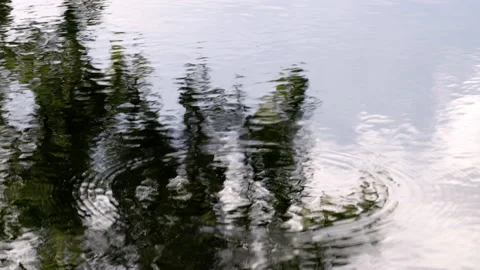 Throw small rock in lake with light reflecion 스톡 동영상 235400612