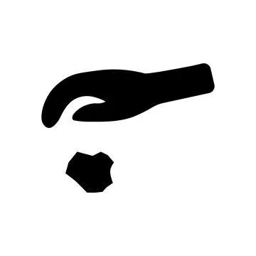 Throw trash black vector icon on white background Stock Illustration