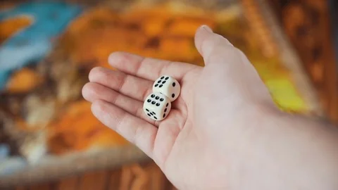 Throw Two Dices On a Table With Boardgame Stock Footage 72602223