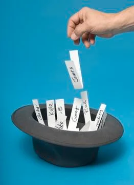 Throw your name in the hat Foto stock