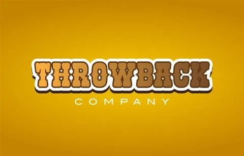Throwback throw back western style word text logo design icon company 스톡 일러스트