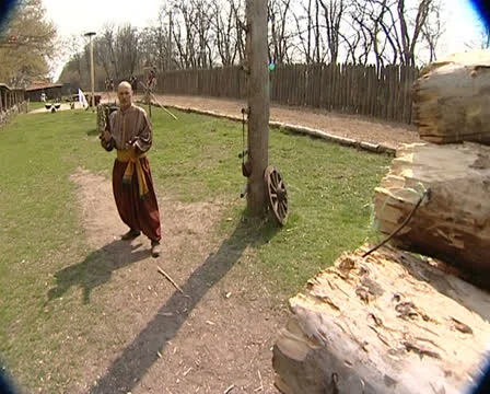 Thrower of knifes Stock Footage 22480943