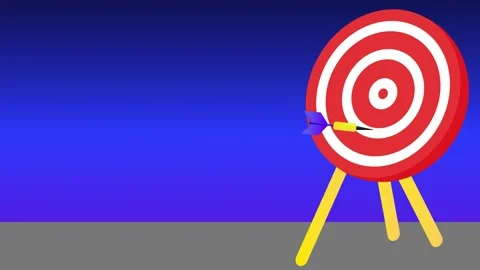 Throwing 3 darts at a board - all misses animation motion graphics Stock Footage 163176965