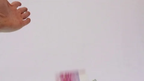 Throwing away many euro banknotes Stock Footage 72034862