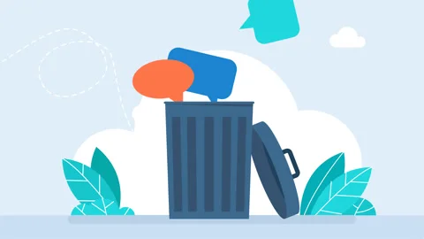 Throwing away problems, getting rid of mistakes or bad thoughts into the trash Video stock 306064724