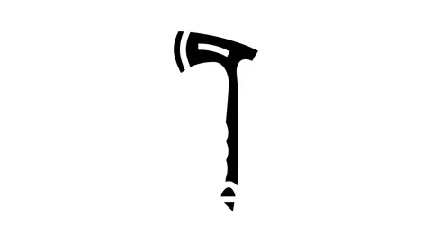 Throwing axe tool glyph icon animation Stock Footage 222783183