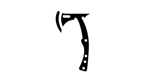 Throwing axe tool glyph icon animation Stock Footage 227095428