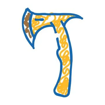 Throwing axe tool icon doodle illustration イラスト素材
