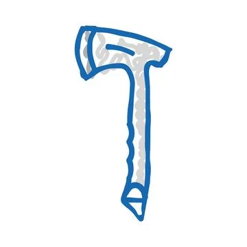 Throwing axe tool icon doodle illustration イラスト素材