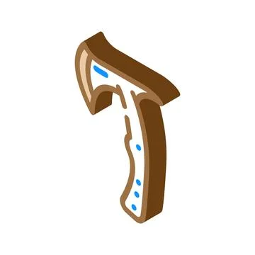Throwing axe tool isometric icon vector illustration イラスト素材