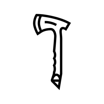 Throwing axe tool line icon vector illustration イラスト素材