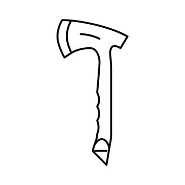 Throwing axe tool line icon vector illustration イラスト素材