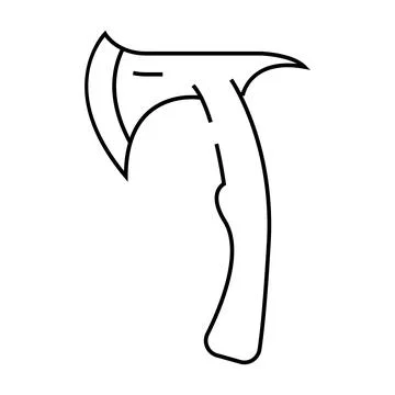 Throwing axe tool line icon vector illustration イラスト素材