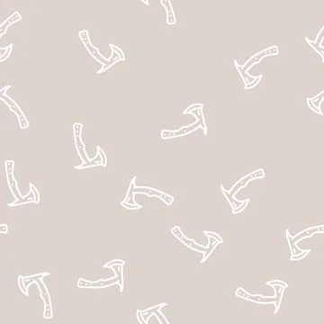 Throwing axe tool line vector seamless pattern イラスト素材