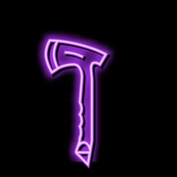 Throwing axe tool neon glow icon illustration イラスト素材