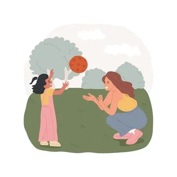 Throwing ball isolated cartoon vector illustration. Ilustración de archivo