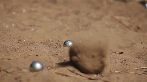 Throwing balls petanque Stock Footage 65869571