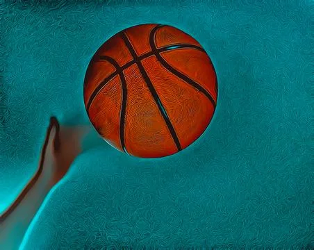 Throwing basketball with green background. Copy space. Stock Illustration
