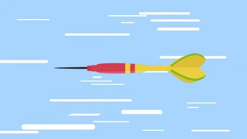Throwing Dart Spinning Moving Fast 2D Animation 4K Stock Footage 303507049