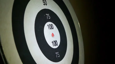 The throwing darts in target close up. Stock Footage 38152237