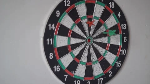 Throwing Darts at The Target Stock Footage 47471253