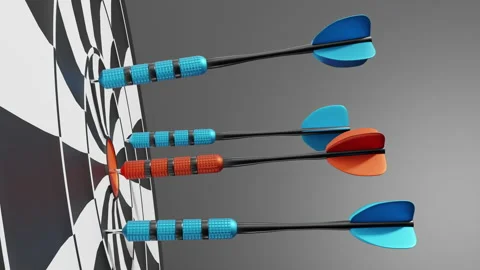 Throwing darts at a target. Stock Footage 218029226