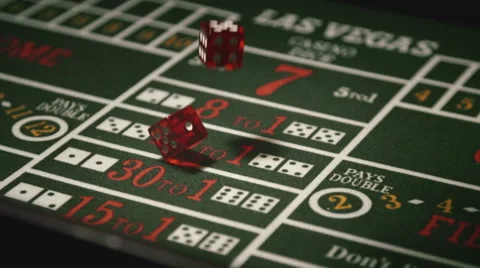 Throwing Dice on Craps Game Stock Footage 49404393