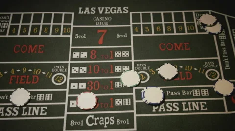 Throwing Dice on Craps Game Stock Footage 49405561