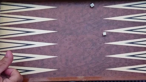 Throwing Dice Slow Motion on Backgammon Board, From Above. loopable Stock Footage 98219252