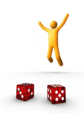 Throwing dice  - winning Illustrazione stock