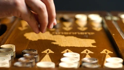 Throwing dices to backgammon table Stock-Footage 94069988