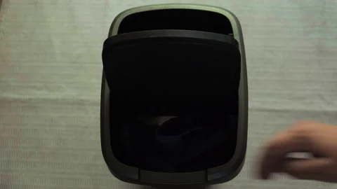 Throwing dirty clothes to the basket. Top view. Close up 動画素材 197568036