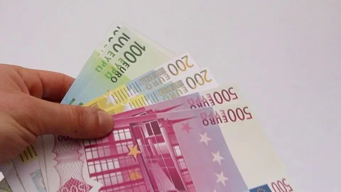 Throwing Euro bills Stock Footage 72029763