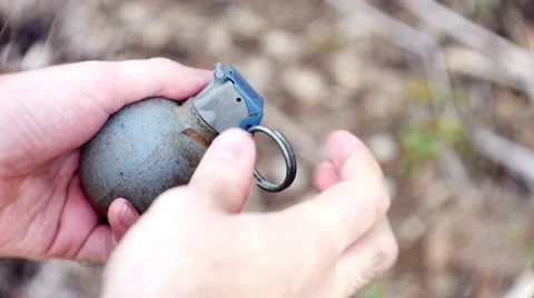 Throwing grenade throw bomb explosive Stock Footage 47791523